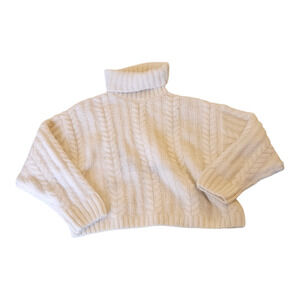 Don't Call Me Jennyfer XS White Turtleneck Knit Long Sleeve Pullover Sweater